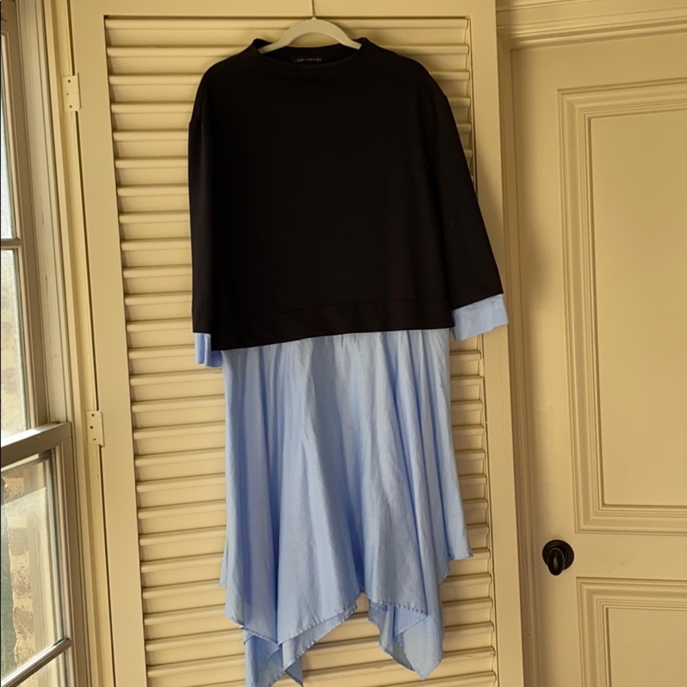 Zara Mock Neck Sweater Handkerchief Dress